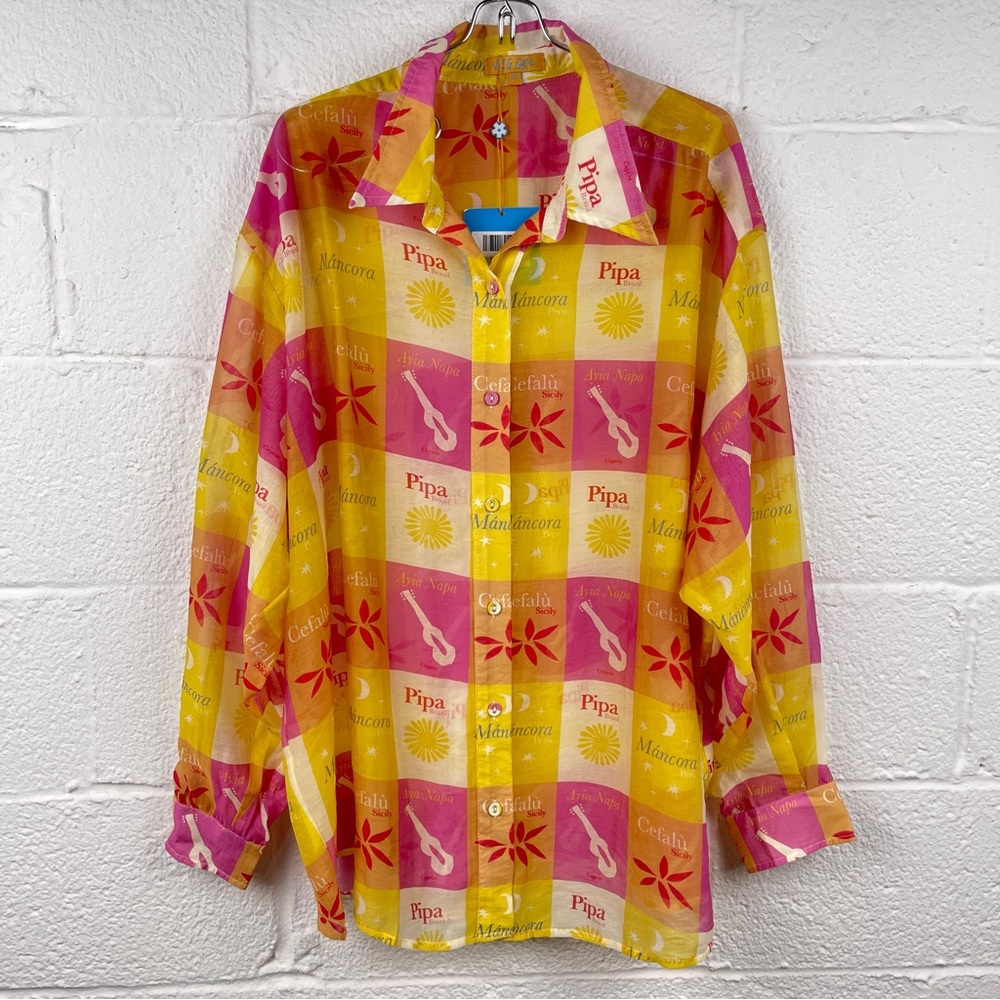 VRG GRL Destination Print Long Sleeve Top Size 12